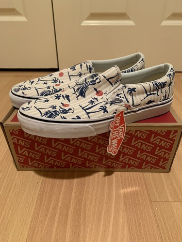 Vans Hula Stripes Classic Slip On (Vero Blu Vero Bianco) Nuovo con etichette