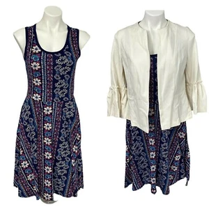 Worthington Vestido Blazer Mujer Pequeño Lote Azul Floral Trabajo Oficina Iglesia Playa - Imagen 1 de 13