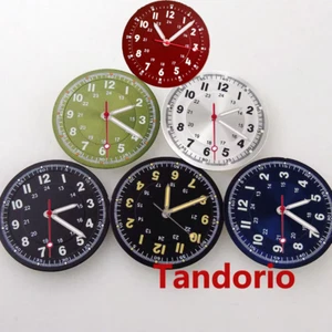 Mod 29mm Red Sunburst Arabic Numerals Watch Dial Face For NH35A NH36A ETA2824 - Picture 1 of 28
