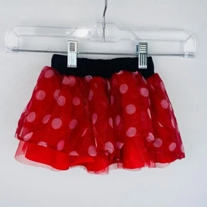 Disney Minnie Mouse Juniors Girls Toddler Red White Polka Dot Tiered Skirt 2T - Picture 1 of 5