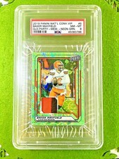 BAKER MAYFIELD # /25  POP 1 PRIZM JERSEY CARD GRADED PSA 8 SSP 2019 National VIP