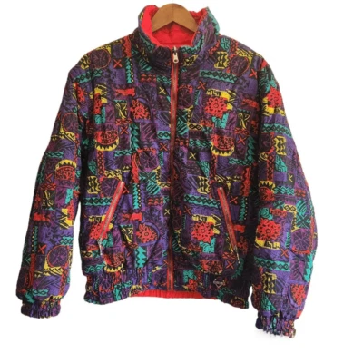 Chaqueta Fera vintage para mujer 14 retro reversible esquí bombardero puffer ropa exterior  Foto 1 de 4