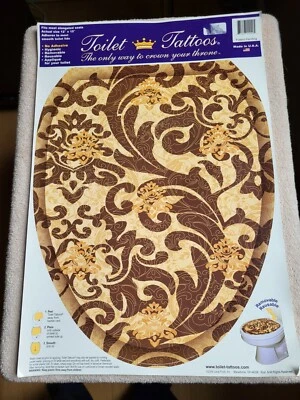 Toilet Tattoos PAISLEY FLORAL Toilet Seat Cover Decor Bathroom Round Vinyl - Image 1 of 4