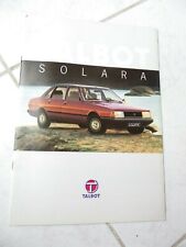 Talbot Solara 1980 Opuscolo Catalogo Commerciale Sales Marketing