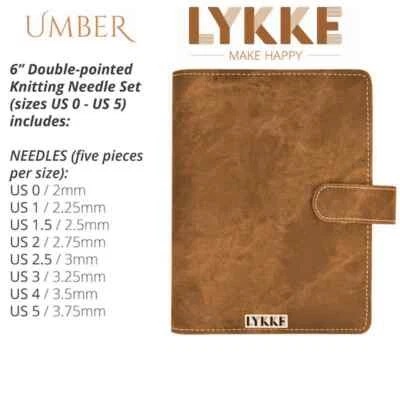 LYKKE ::Umber Double Pointed Needles Set:: SMALL in Umber Pouch