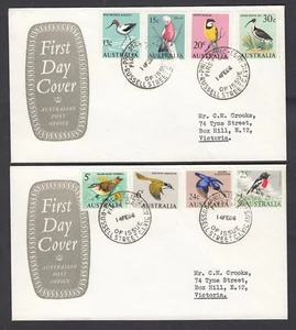 1966 Bird definitives set of 8 on two Post Office first day covers. - Picture 1 of 2