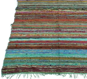 Rugs Indian Multi Green Cotton Hand Woven Area Rug Floor Decor Mat Chindi Rug US - Picture 1 of 5