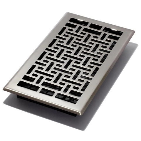 6 In. X 12 In. Oriental Nickel Floor Register Cover