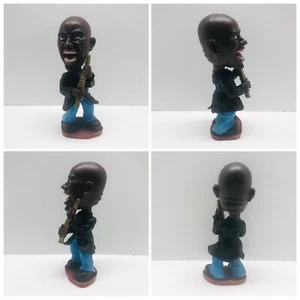Figurina RARA Vintage Black Jazz Musicista Clarinetto Suonatore Alto 2,5” Bobblehead 26CB - Foto 1 di 6