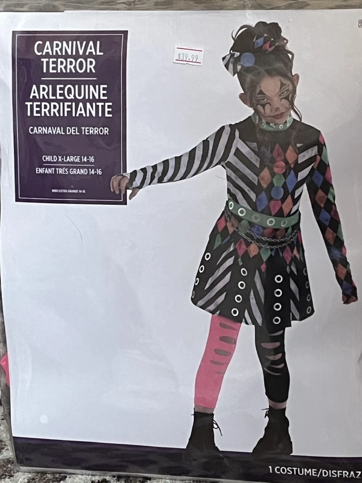 Страшные девочки Хэллоуин костюм карнавал ужас - ребенка размеров - новый в упаковке - Изображение 1 из 3