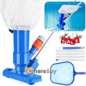 Swimming Pool Maintenance Tool Jet Vacuum Cleaner with Pole, Leaf Skimmer Net US - Picture 1 of 29