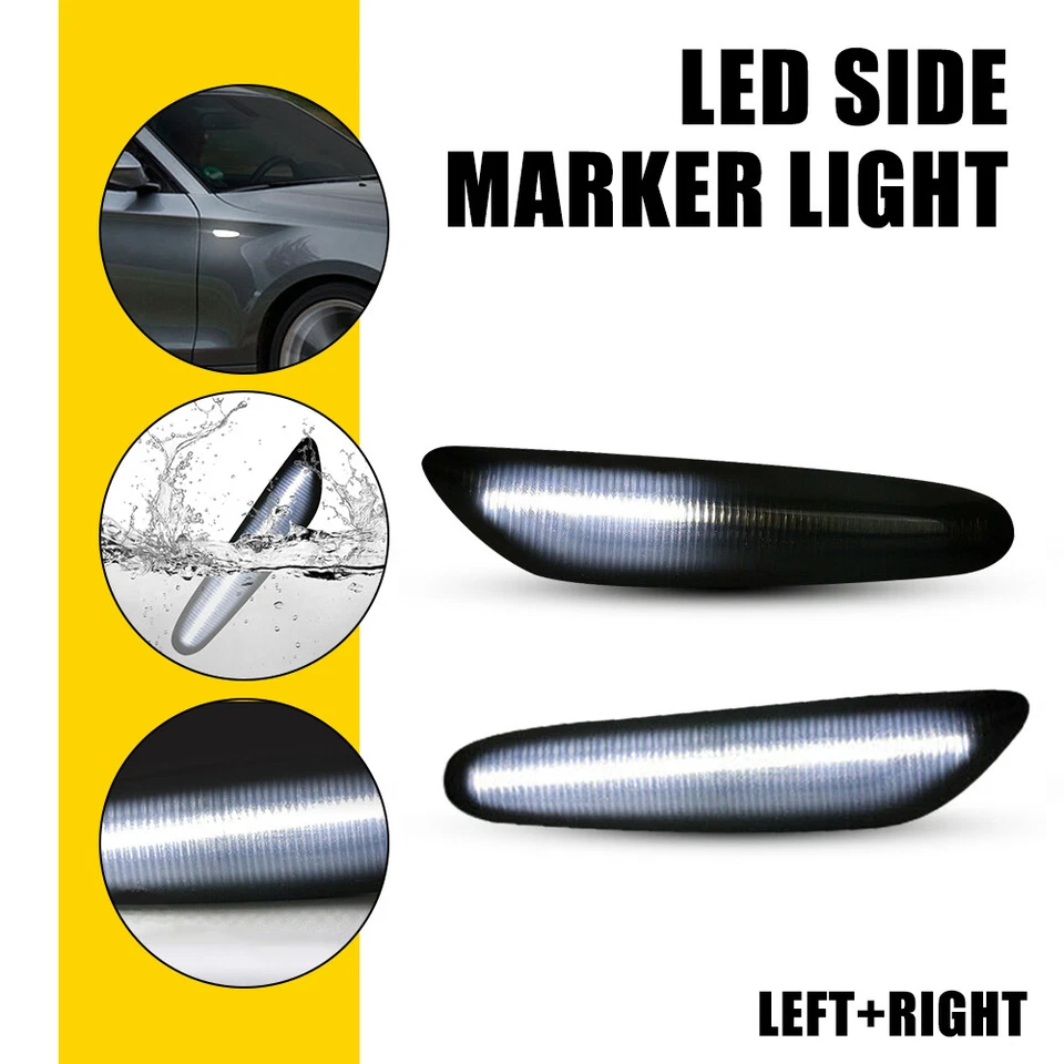 2X Luces LED blancas marcadoras laterales izquierda y derecha ahumadas para BMW X3 E83 2004-2010 Foto 1 de 4