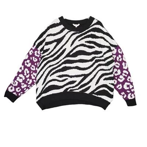 Terra & Sky Women's Plus Size 4X Drop Shoulder Animal Print Cozy Sweater Boho - Picture 1 of 6