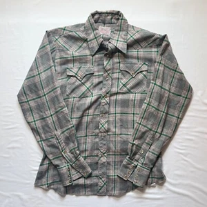 Vintage 70s/80s H Bar C Ranchwear Western Shirt Size L Made in USA Pearl Snap - Picture 1 of 11