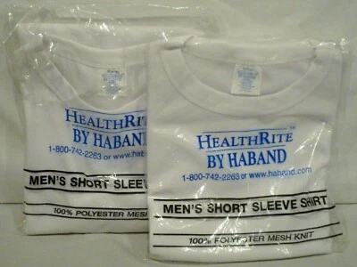 2 Haband Health Rite Men’s Short Sleeve Shirt 100% Polyester Mesh Knit Size S - Image 1 of 4