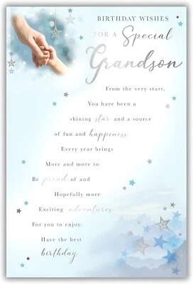 KINGFISHER Special Grandson Birthday Card - 9 x 6 inches