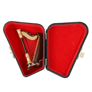 1PZ Modellino Arpa Miniatura Mini Modello Strumento Arpa in Legno con Scatola di Immagazzinaggio - Foto 1 di 12