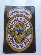 Newcastle Brown Ale Label Metal Sign Plaque Man Cave Garage Bar Retro FREE P&P