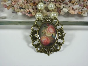 Joyería romántica collar de flores collar de perlas collar de resina collar vintage  - Imagen 1 de 4
