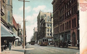 PORTLAND OR OREGON WASHINGTON STREET c1910 VINTAGE POSTCARD 061624 T - Picture 1 of 2
