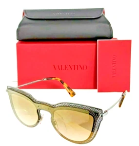 VALENTINO VA 2018 3005/6E GUNMETAL BROWN CAT EYE AUTHENTIC SUNGLASSES ITALY - Picture 1 of 9
