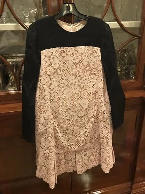 Vestido de encaje para dama J Mendel talla 4 negro/rosa 100 % seda Foto 1 de 4