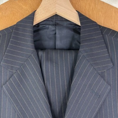 Traje Pal Zileri Para Hombres 46R Medianoche Azul Marino Rayas 100% Lana Lienzo 42x29 Foto 1 de 4