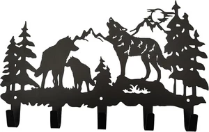 Ganchos de metal para abrigo de lobo arte de pared decoración-perchas para lobo y llavero-perchero - Imagen 1 de 3