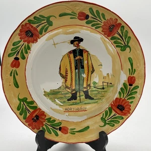 Vintage Hand Painted Hungarian Folk Art Plate Hortobagy USED 9.5” Decorative - Picture 1 of 7