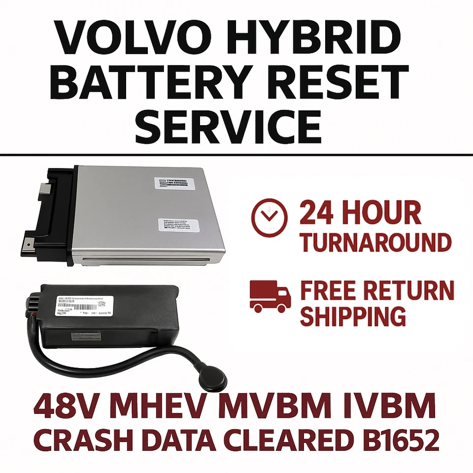 VOLVO Hybrid Battery Reset Service 48V MHEV MVBM IVBM Crash Data Cleared B1652 Foto 1 de 4