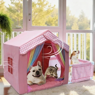 Casa para Perros Interior con Marco para Perros Pequeños a Medianos, Linda Tienda Cama con... Foto 1 de 4