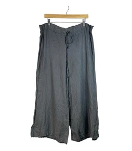 Meo Meli Gray Wide Leg Linen Pants 37” Waist Made In Italy - Picture 1 of 12