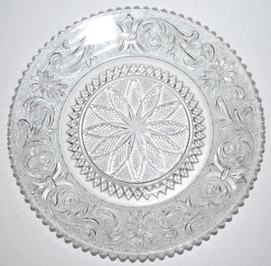 4 Antique Westmoreland Glass "Princess Feather" Luncheon/ Salad Plates FreeS&H - Picture 1 of 5