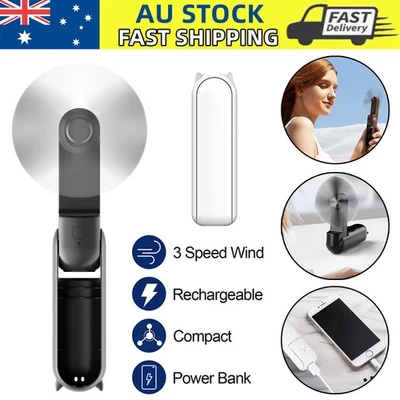 Handheld Fan Small Portable Fan USB Rechargeable Mini Pocket Fan Desk Fan - image 1 of 4