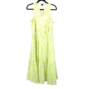 Torrid Floral Tiered Midi Dress Womens Size 00 US Medium Lime White Sleeveless - Picture 1 of 6