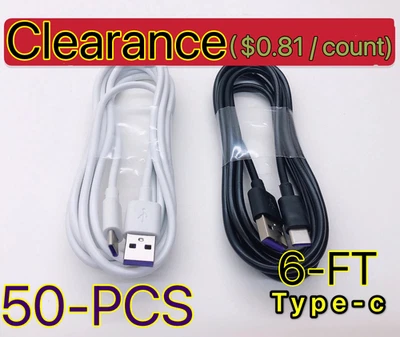 Clearance 6Ft Type C to USB-A Cable Fast Charging Charger Cord For Samsung LG - Image 1 of 4