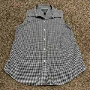 Lauren Ralph Lauren Women’s PL Cotton Button Up Sleeveless Shirt A20 - Picture 1 of 3