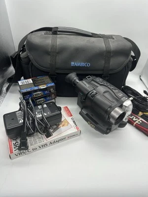 1997 JVC GR-AXM80U Videomovie VHS-C Video Camcorder Bundle Charger & Adapter - Image 1 of 4