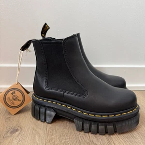 Dr Martens Audrick Chelsea Boots Plateau Nappa Lux Schwarz Gr. US 5 UK 36 Neu mit Etikett - Bild 1 von 7