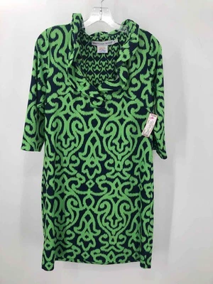 Gretchen Scott Green Size Medium Printed Shift Knee Length Long Sleeve Dress - Image 1 of 3