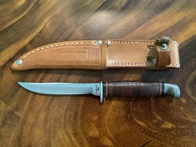 Case XX USA 1965-1969 M3F SSP Hunting Knife with 3 3/16" blade and sheath - Image 1 of 3