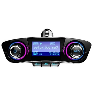 Adaptador de radio manos libres transmisor FM para automóvil Bluetooth doble puerto USB reproductor de MP3 - Imagen 1 de 10