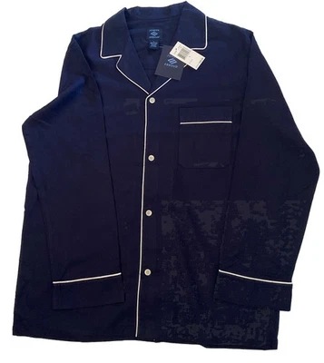 Camisa de pijama Joseph Abboud para hombre salón para dormir azul marino 100 % algodón con tubos manga larga Foto 1 de 4