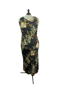 The Hawaiian Original Black Sleeveless Tropical Maxi Dress XL - Picture 1 of 5