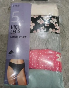 M&S Collection 5pk Cotton Lycra High Leg Knickers SIZE 22 - Picture 1 of 5