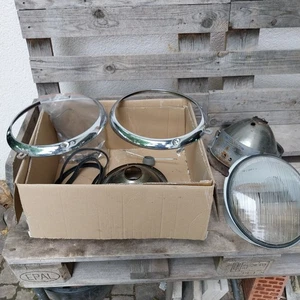 Cristal de faros VW Escarabajo vintage, reflectores, anillos cromados, colección de juntas. - Imagen 1 de 10