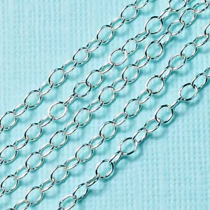 Sterling Silver Bulk Extender Chain 2.5mmx3.3mm By Foot - Picture 1 of 1