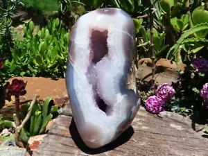 Standgeode poliert Amethyst zentriert Achat - Bild 1 von 8