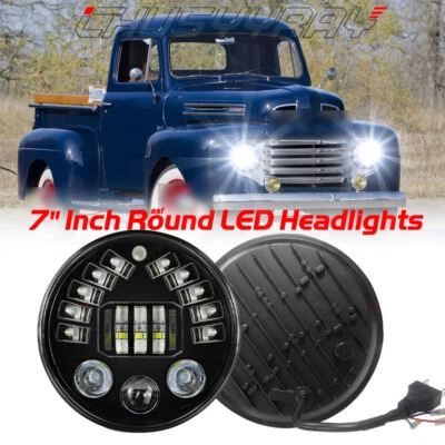 NUEVO par de faros LED redondos de 7 pulgadas para Ford F1 1948 1949 1950 1951 1952 Foto 1 de 4