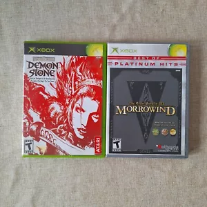 Forgotten Realms Demon Stone CIB & The Elder Scrolls III: Morrowind Xbox Games - Picture 1 of 9